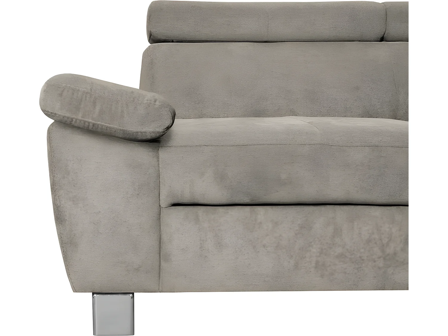 Canapé d'angle en tissu velours luxe 5 places LUGO beige, angle droit