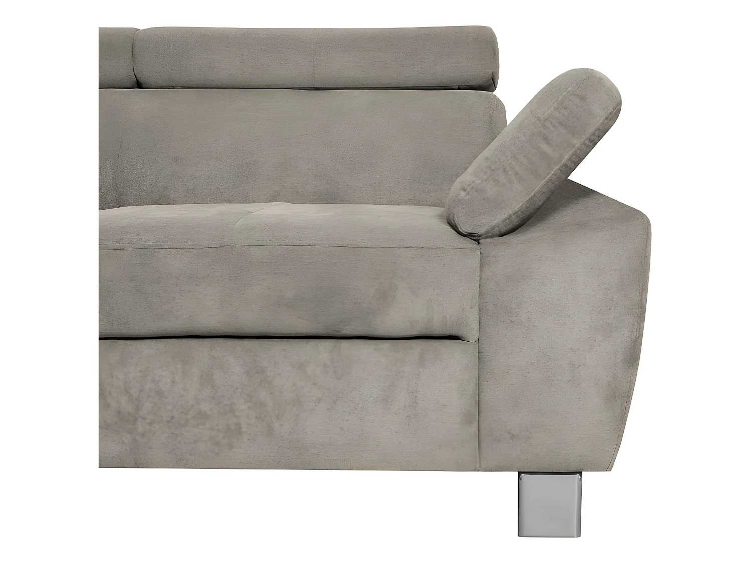 Canapé d'angle en tissu velours luxe 5 places LUGO beige, angle gauche