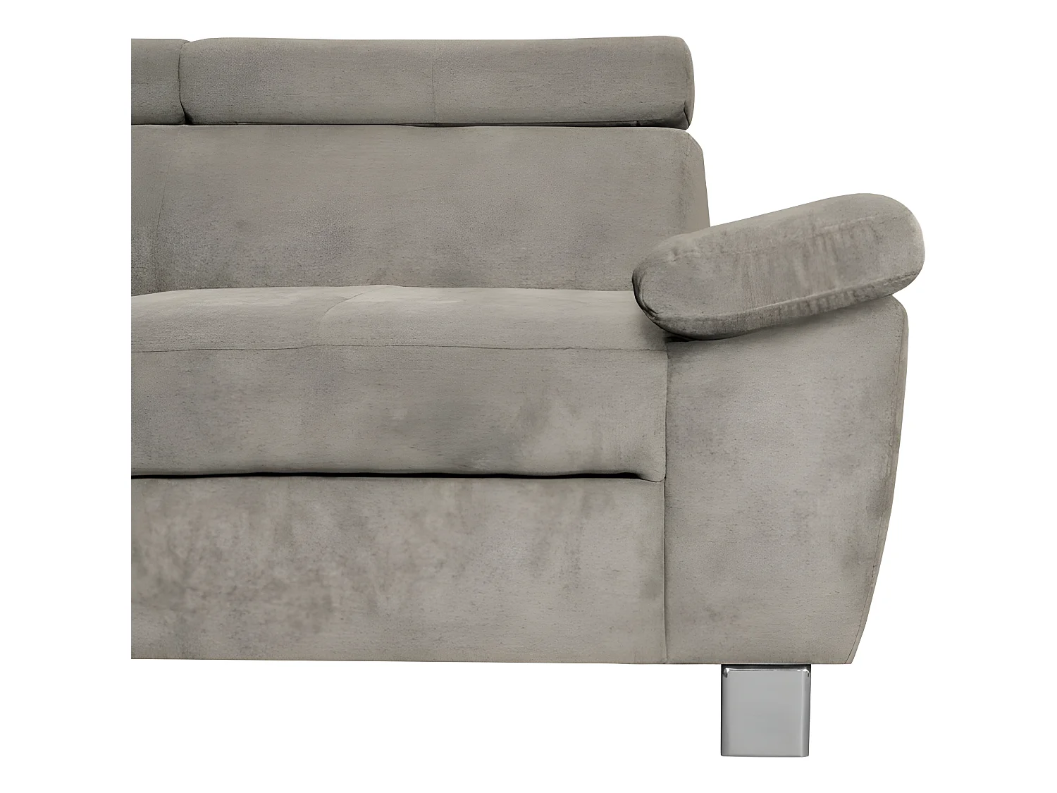 Canapé d'angle en tissu velours luxe 5 places LUGO beige, angle gauche