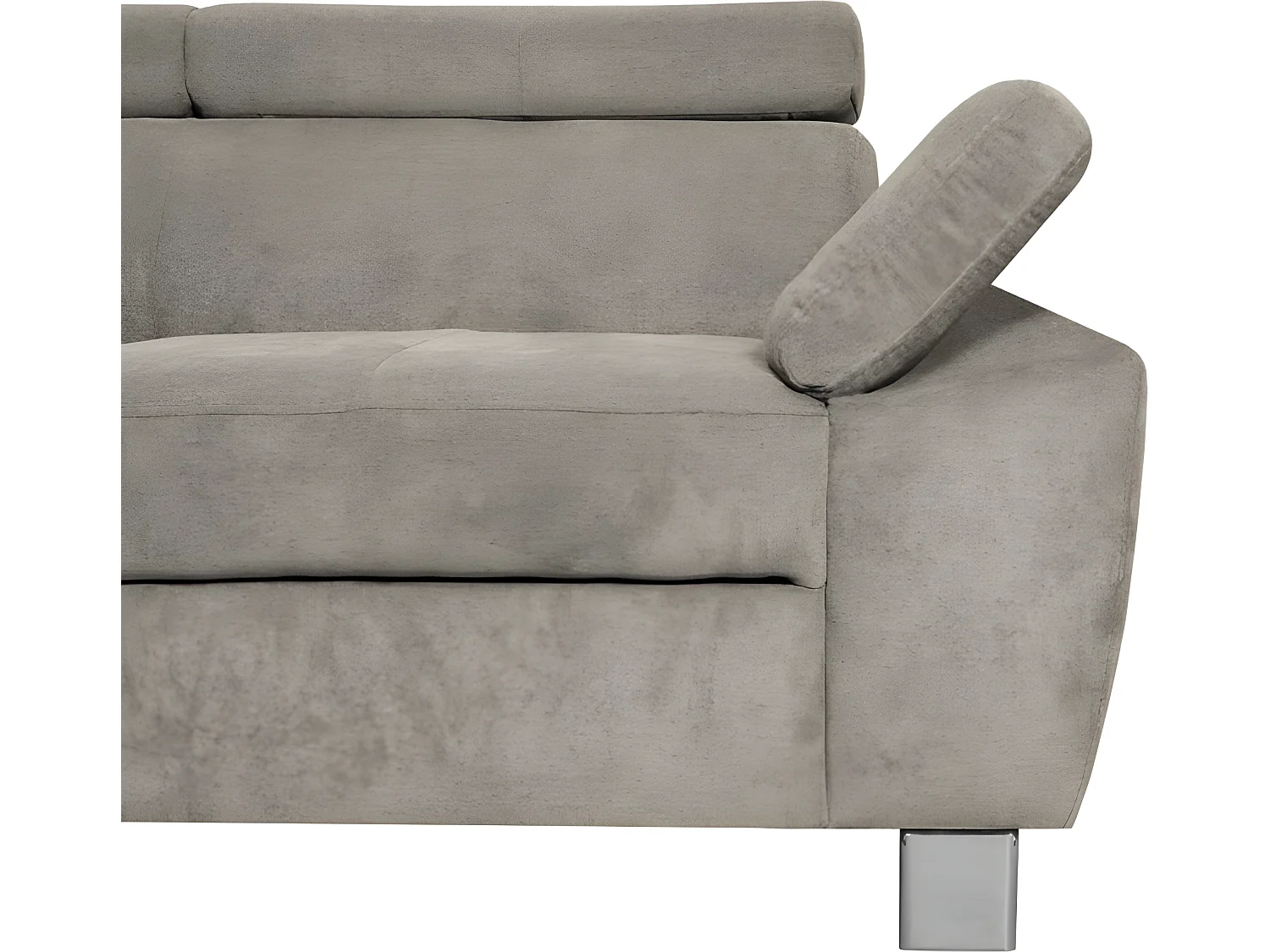 Canapé d'angle en tissu velours luxe 5 places LUGO beige, angle gauche