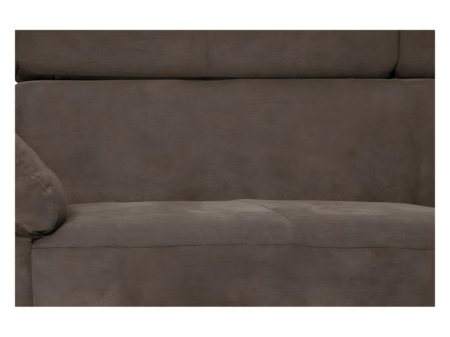 Canapé d'angle en tissu velours luxe 5 places LUGO chocolat, angle gauche