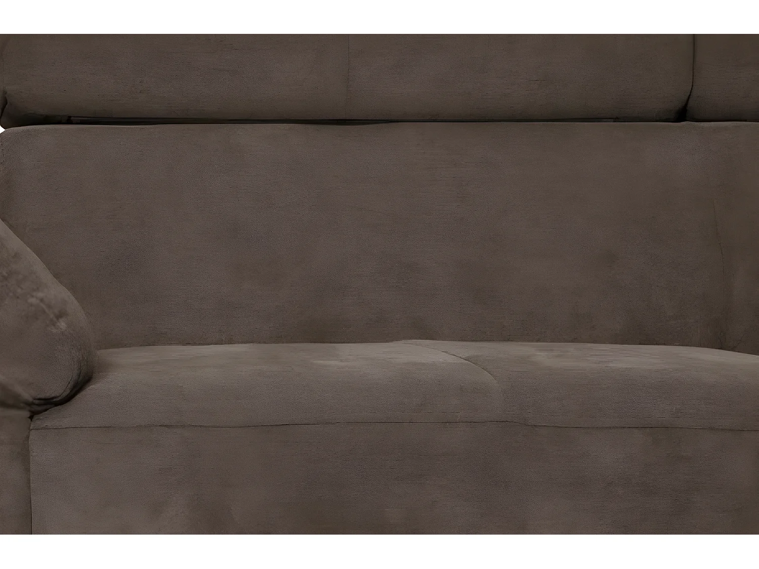 Canapé d'angle en tissu velours luxe 5 places LUGO chocolat, angle gauche