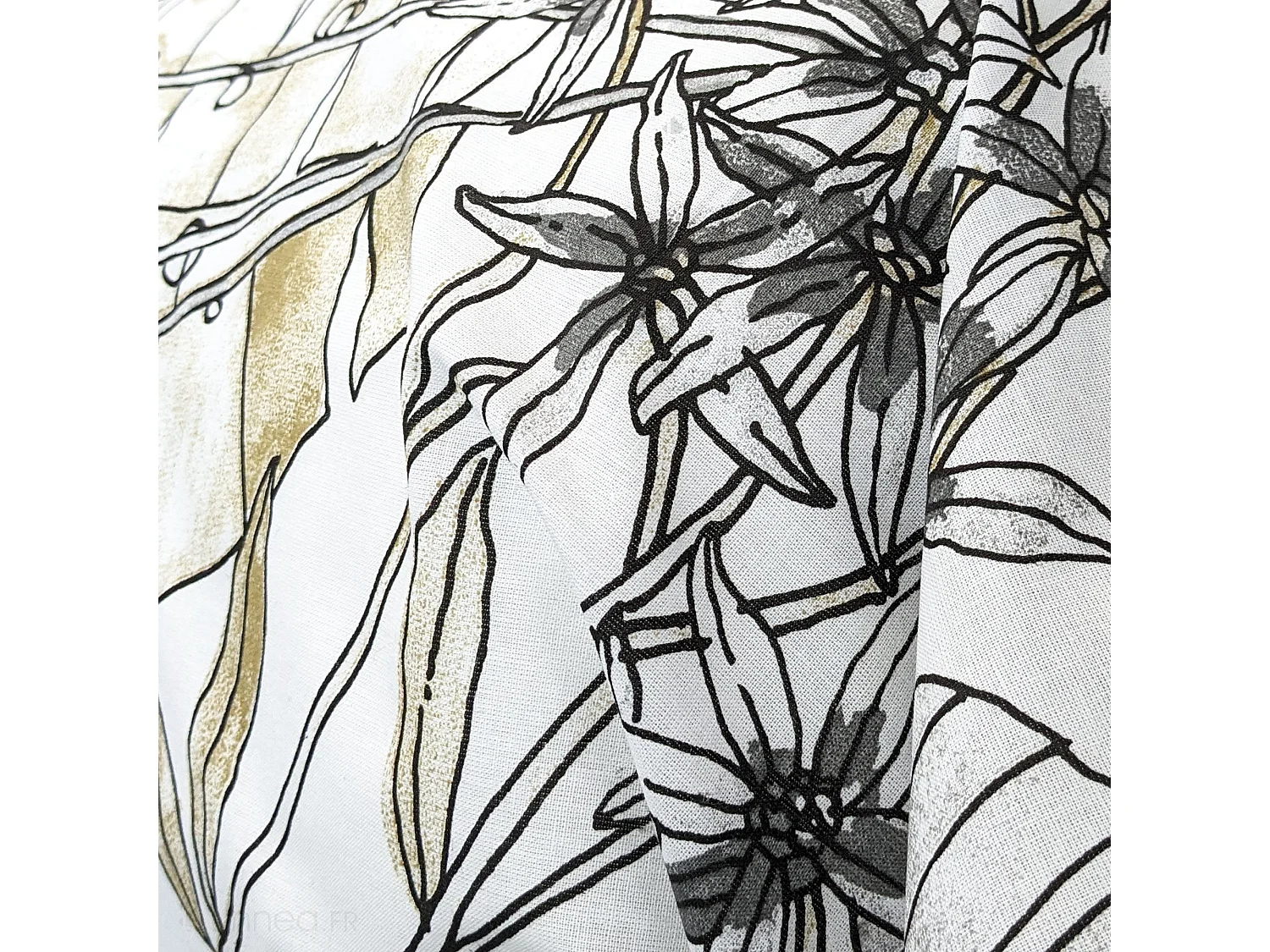 Taie de traversin 200x43 cm coton SUMATRA gris Fusain