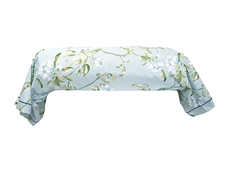 Taie de traversin 240x43 cm percale coton ELÉNA vert Nil
