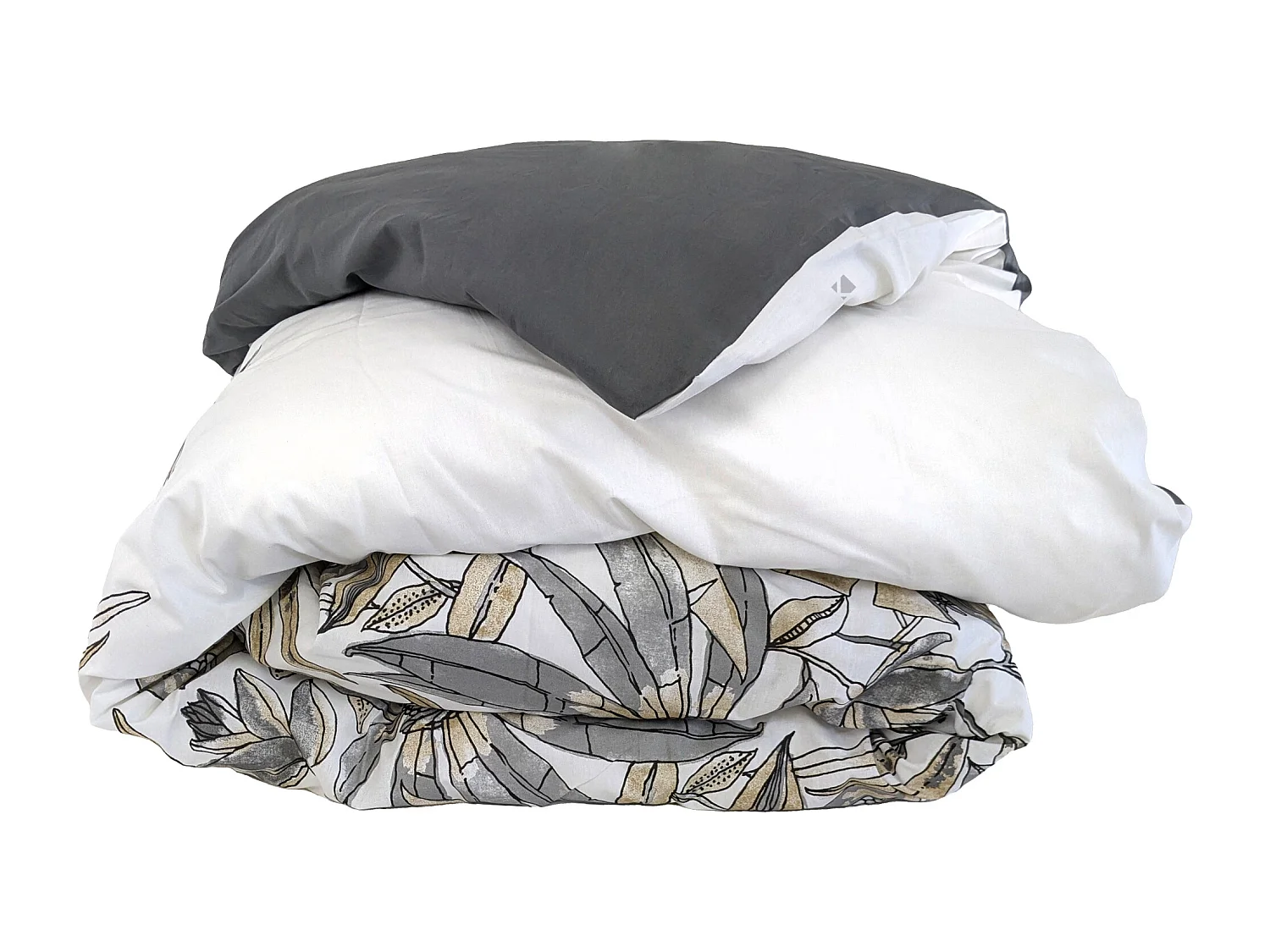 Housse de couette 300x240 cm coton SUMATRA gris Fusain