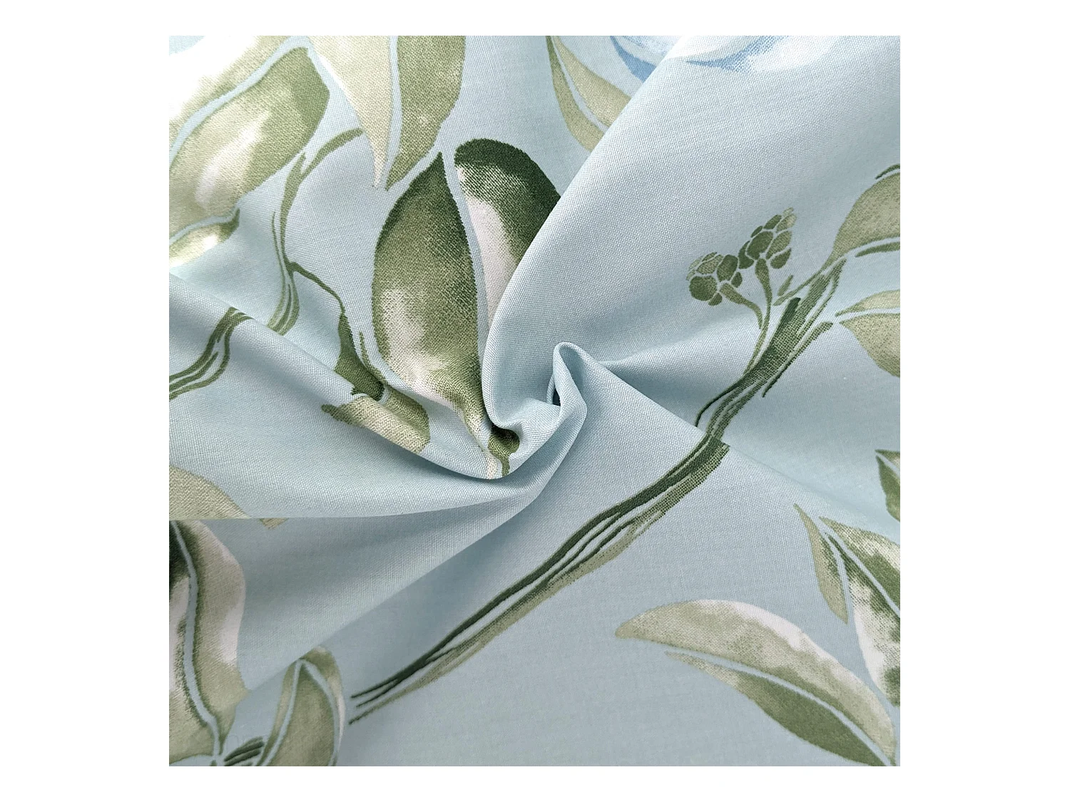 Housse de couette 140x200 cm percale coton ELÉNA vert Nil