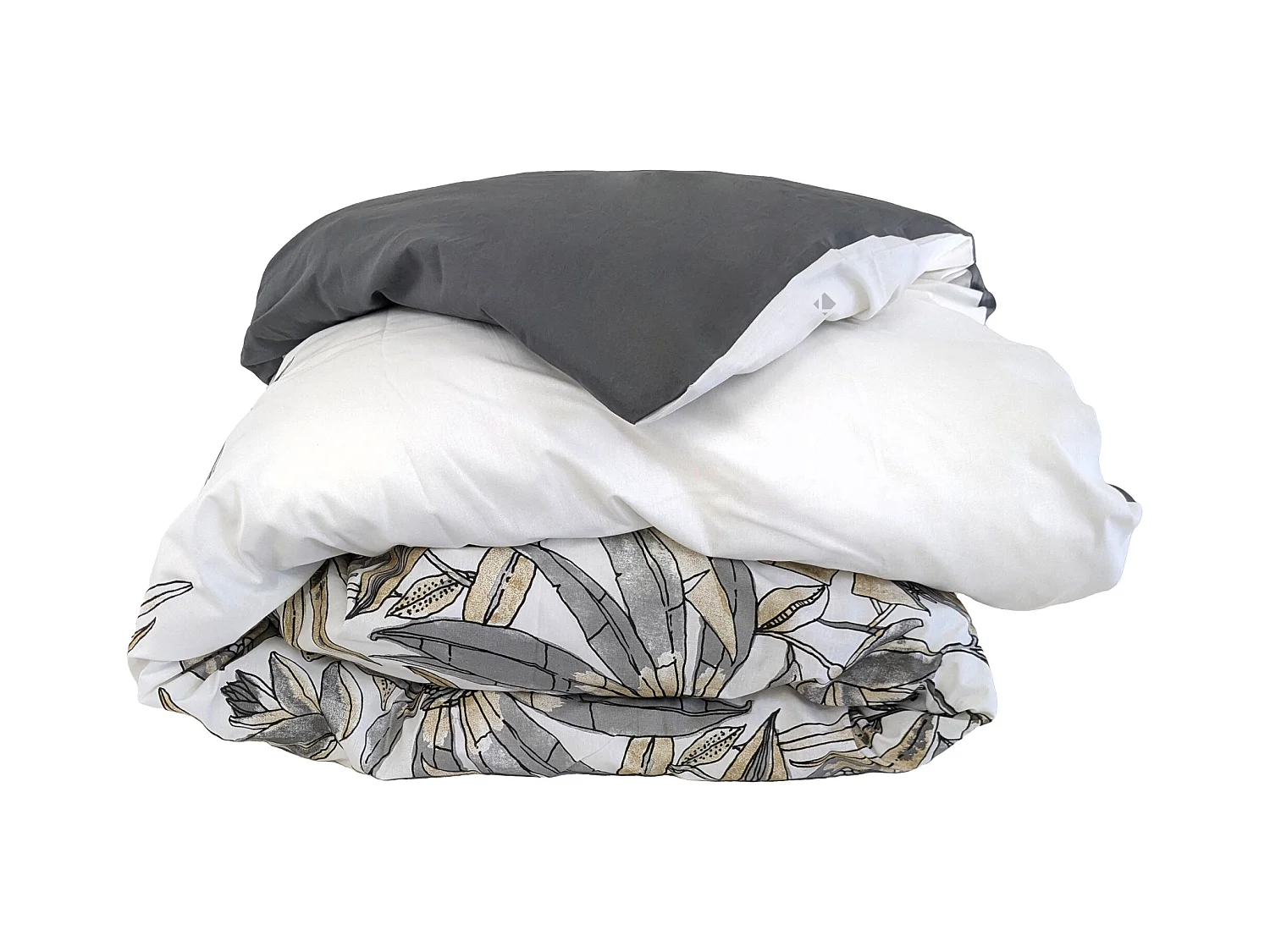 Housse de couette 140x200 cm coton SUMATRA gris Fusain