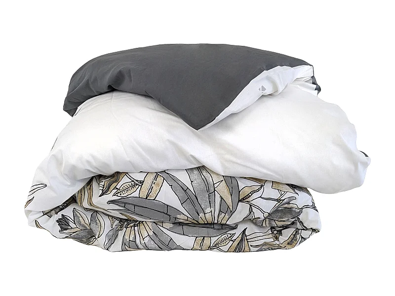 Housse de couette 260x240 cm coton SUMATRA gris Fusain