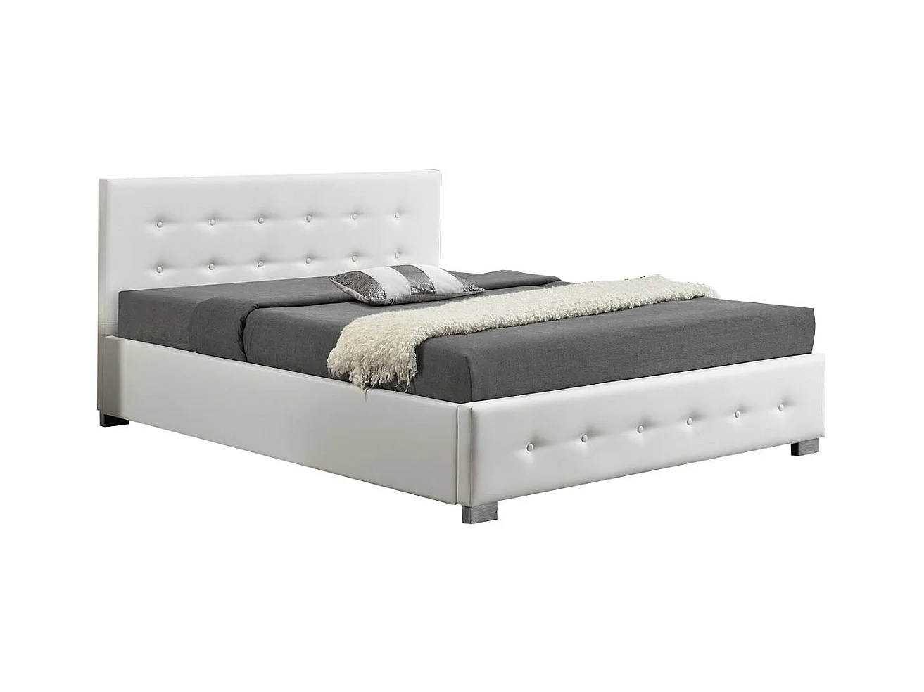 Bettgestell mit Bettkasten 160 x 200 cm weiß NEWINGTON