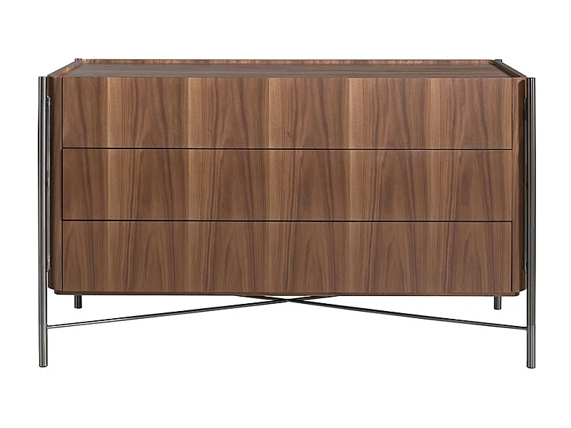 Cassettiera in legno di noce e acciaio   7139 ANGEL CERDA