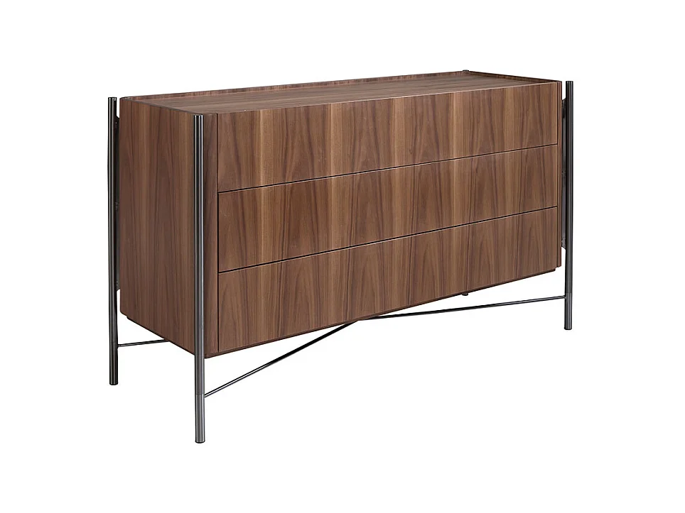 Commode noyer et acier foncé 7139 ANGEL CERDA