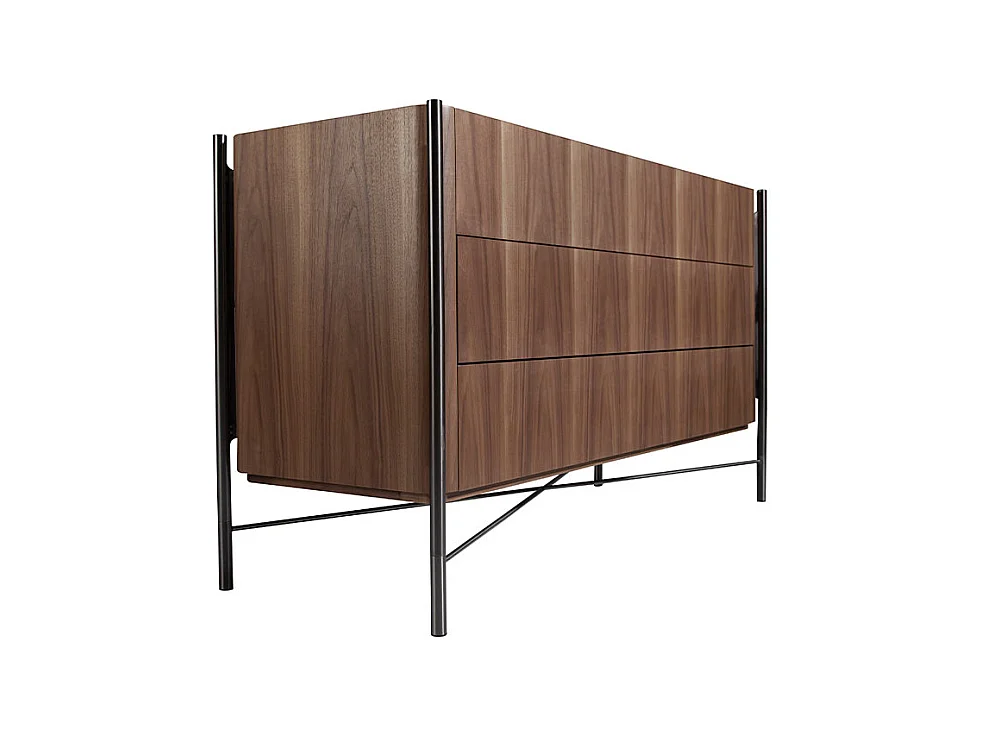 Commode noyer et acier foncé 7139 ANGEL CERDA