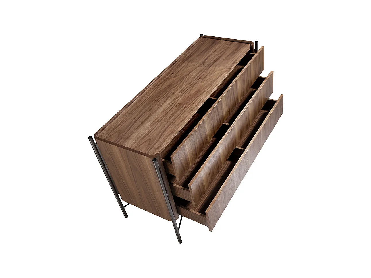 Commode noyer et acier foncé 7139 ANGEL CERDA