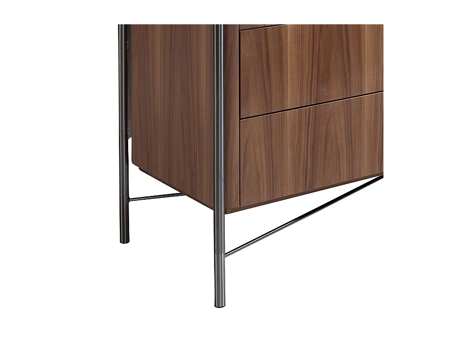 Commode noyer et acier foncé 7139 ANGEL CERDA