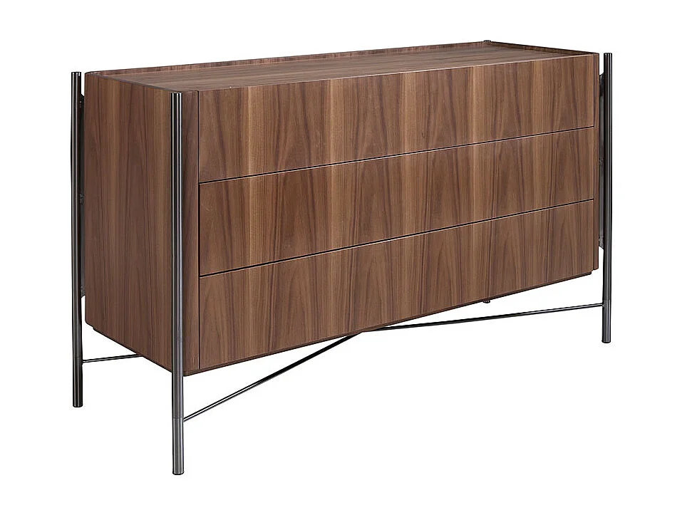 Commode noyer et acier foncé 7139 ANGEL CERDA