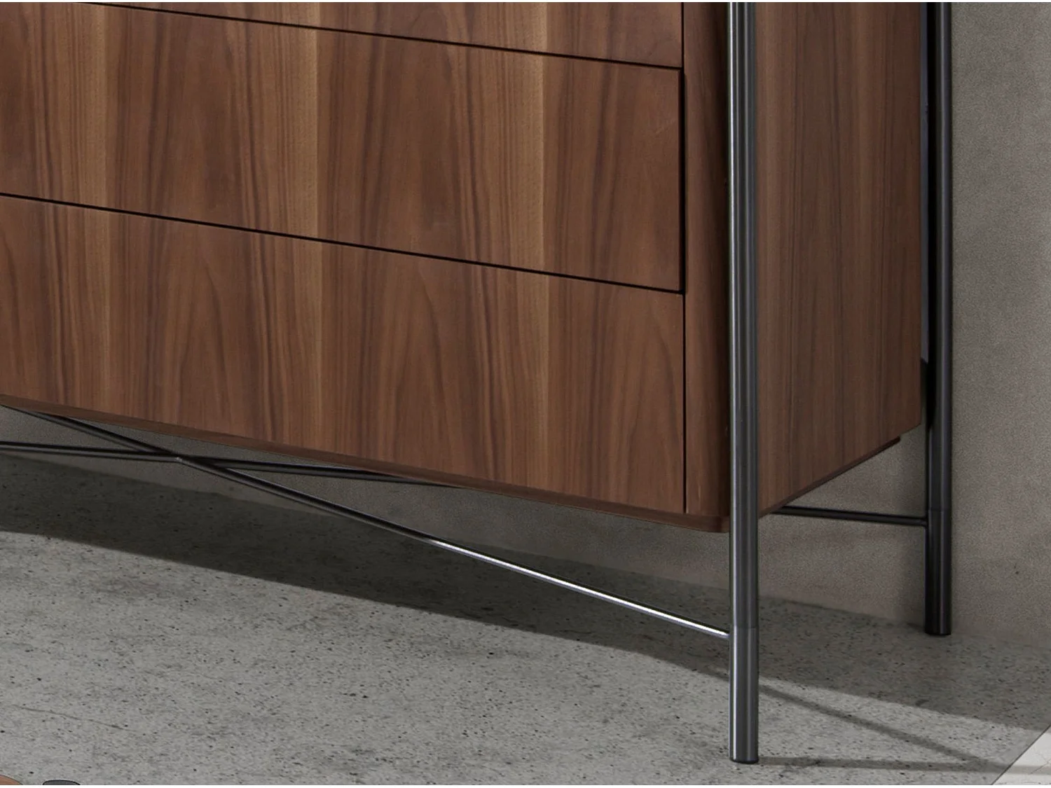 Commode noyer et acier foncé 7139 ANGEL CERDA