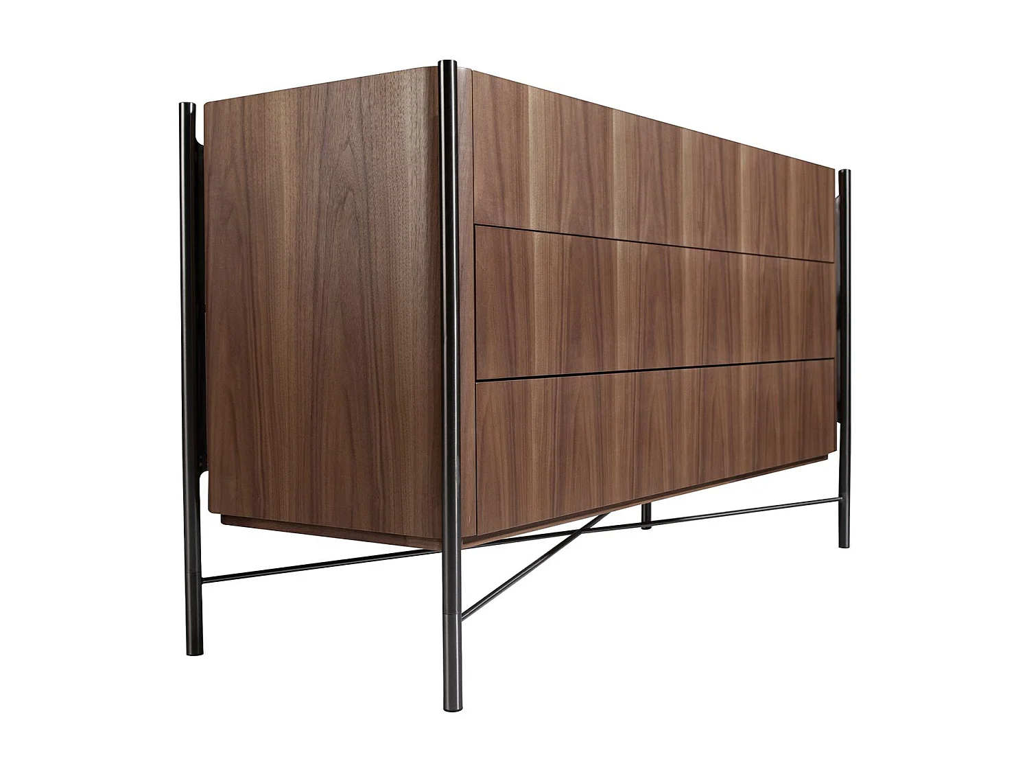 Commode noyer et acier foncé 7139 ANGEL CERDA