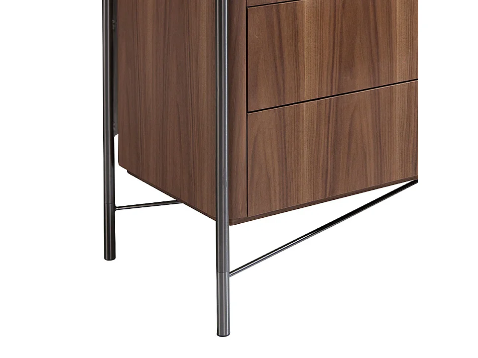 Commode noyer et acier foncé 7139 ANGEL CERDA