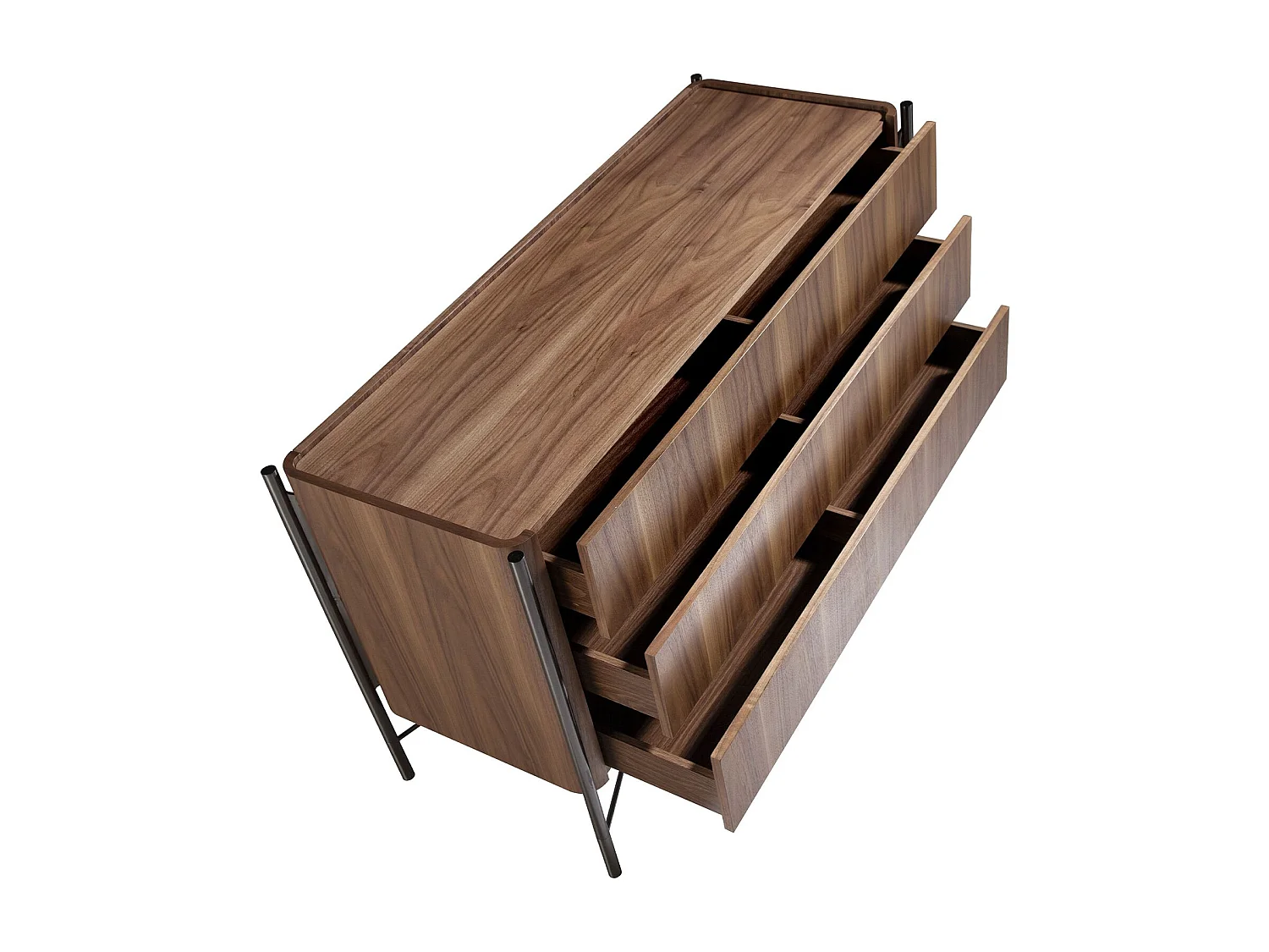 Commode noyer et acier foncé 7139 ANGEL CERDA