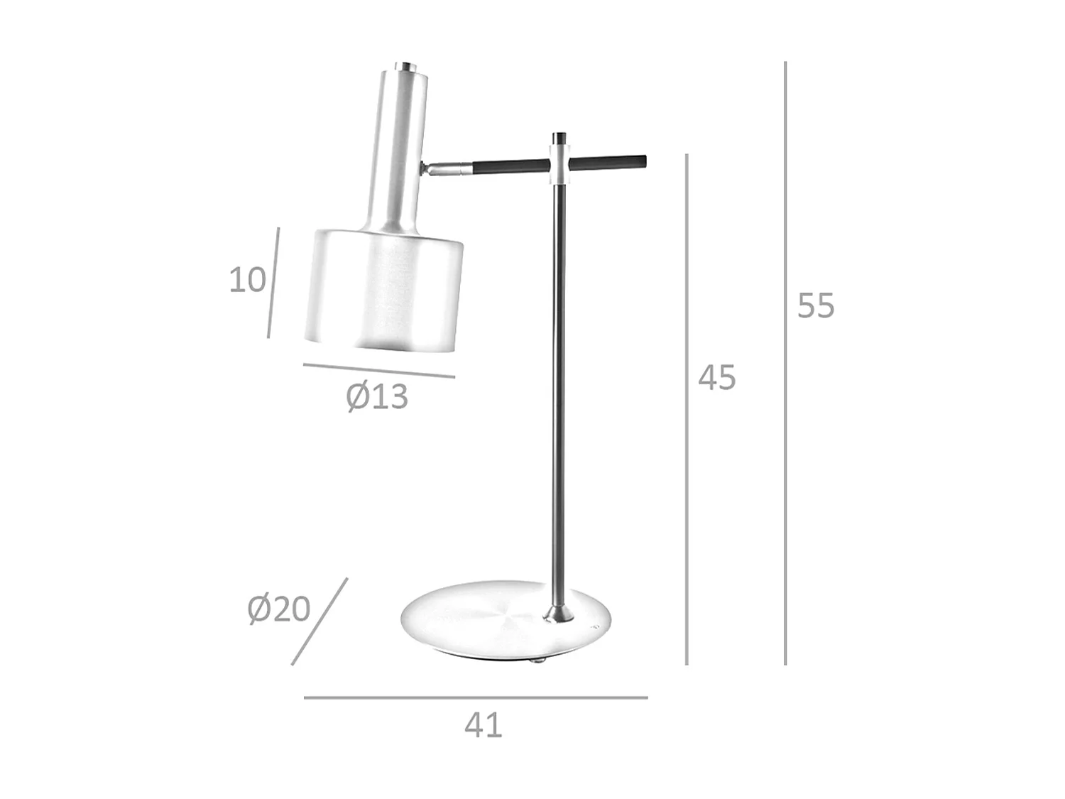 Lampe de bureau en acier et verre transparent 8066 ANGEL CERDA