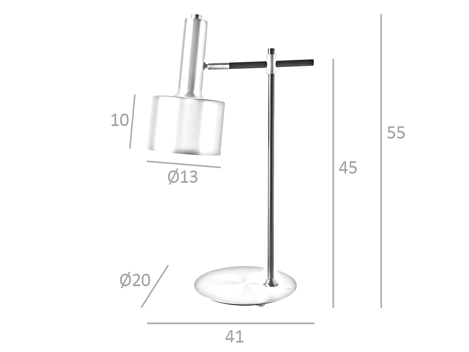 Lampe de bureau en acier et verre transparent 8066 ANGEL CERDA