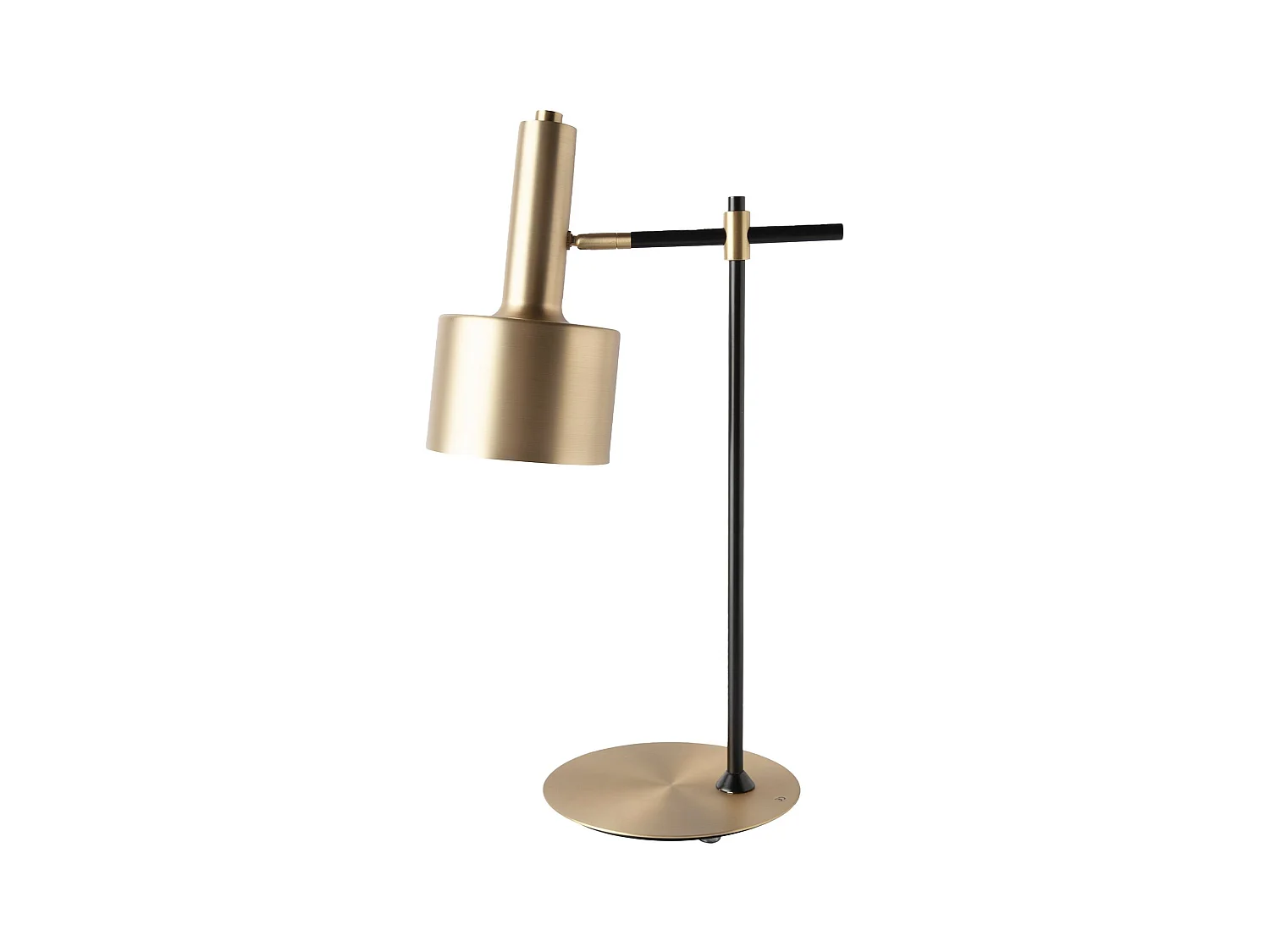 Lampe de bureau en aluminium doré et acier noir