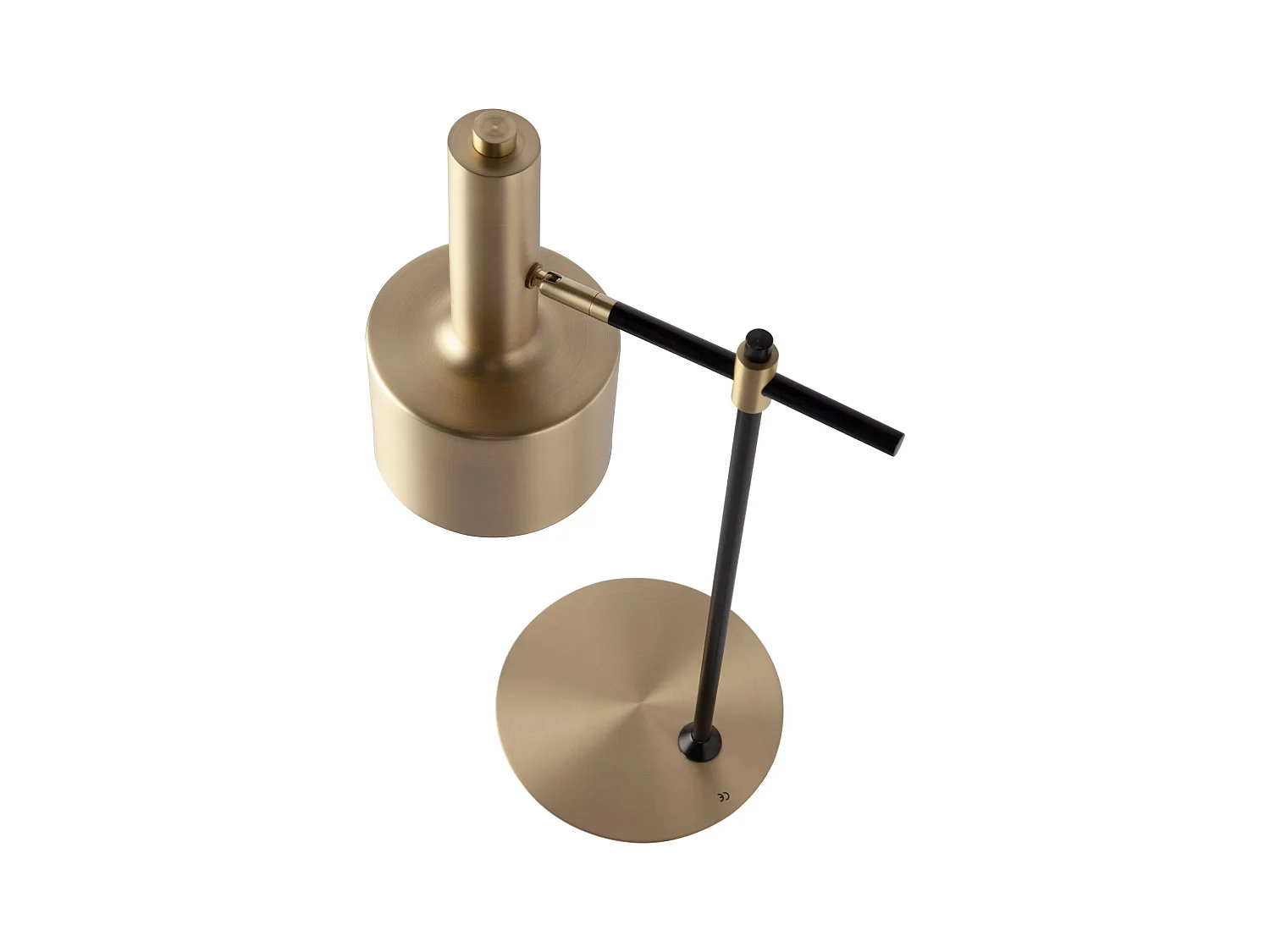 Lampe de bureau en aluminium doré et acier noir