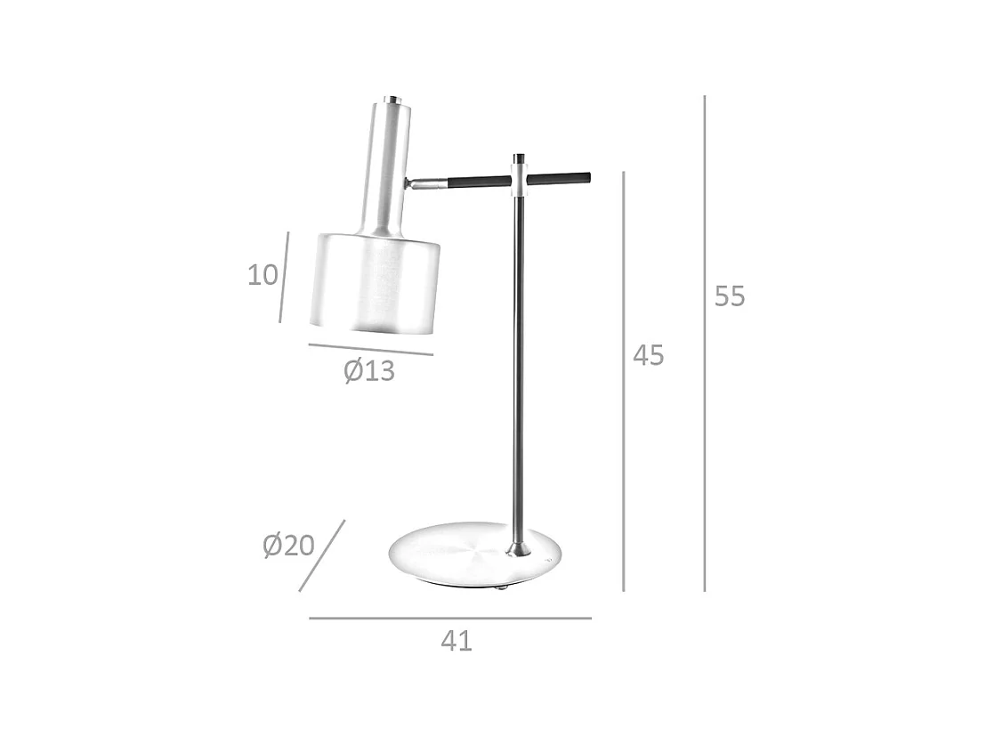 Lampe de bureau en aluminium doré et acier noir