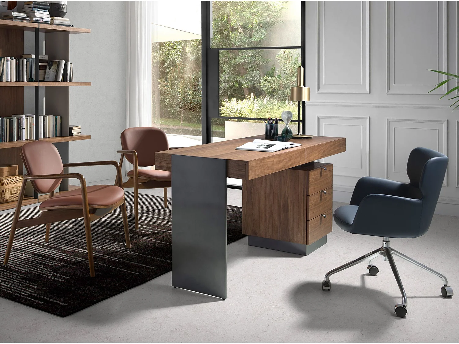 Lampe de bureau en aluminium doré et acier noir 8068 ANGEL CERDA