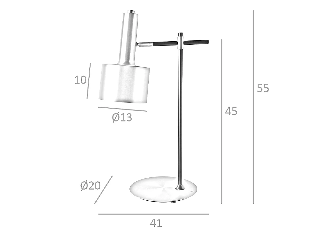 Tafellamp van verguld aluminium en zwart staal 8068 ANGEL CERDA