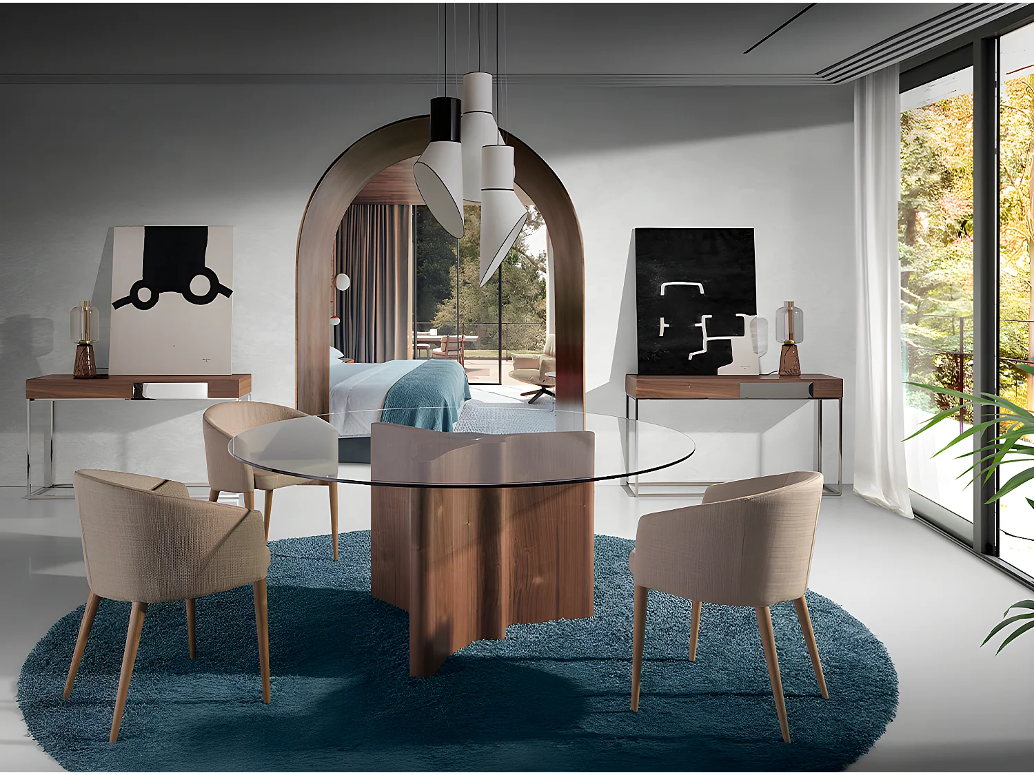 Lampada da tavolo in vetro fumé   8063 ANGEL CERDA