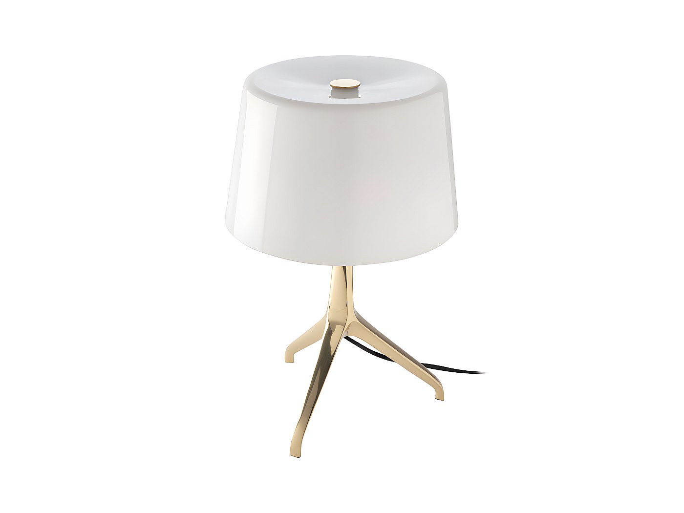 Lampe de table en acier doré et verre