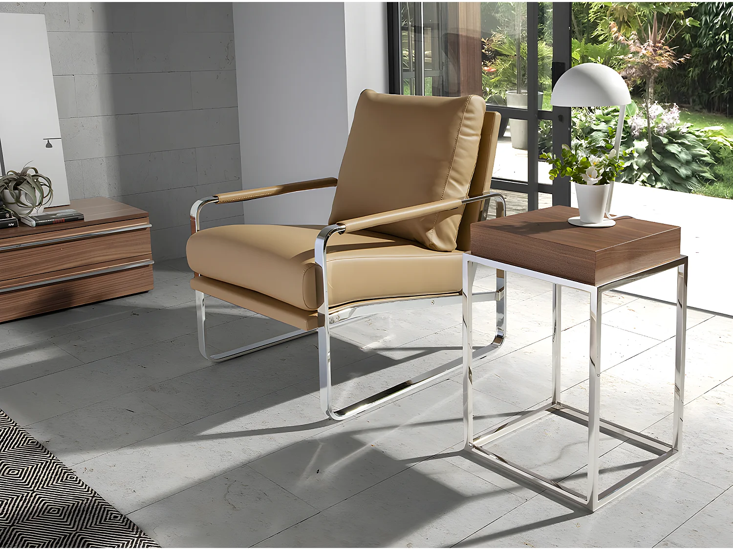 Tafellamp in wit staal 8053 ANGEL CERDA