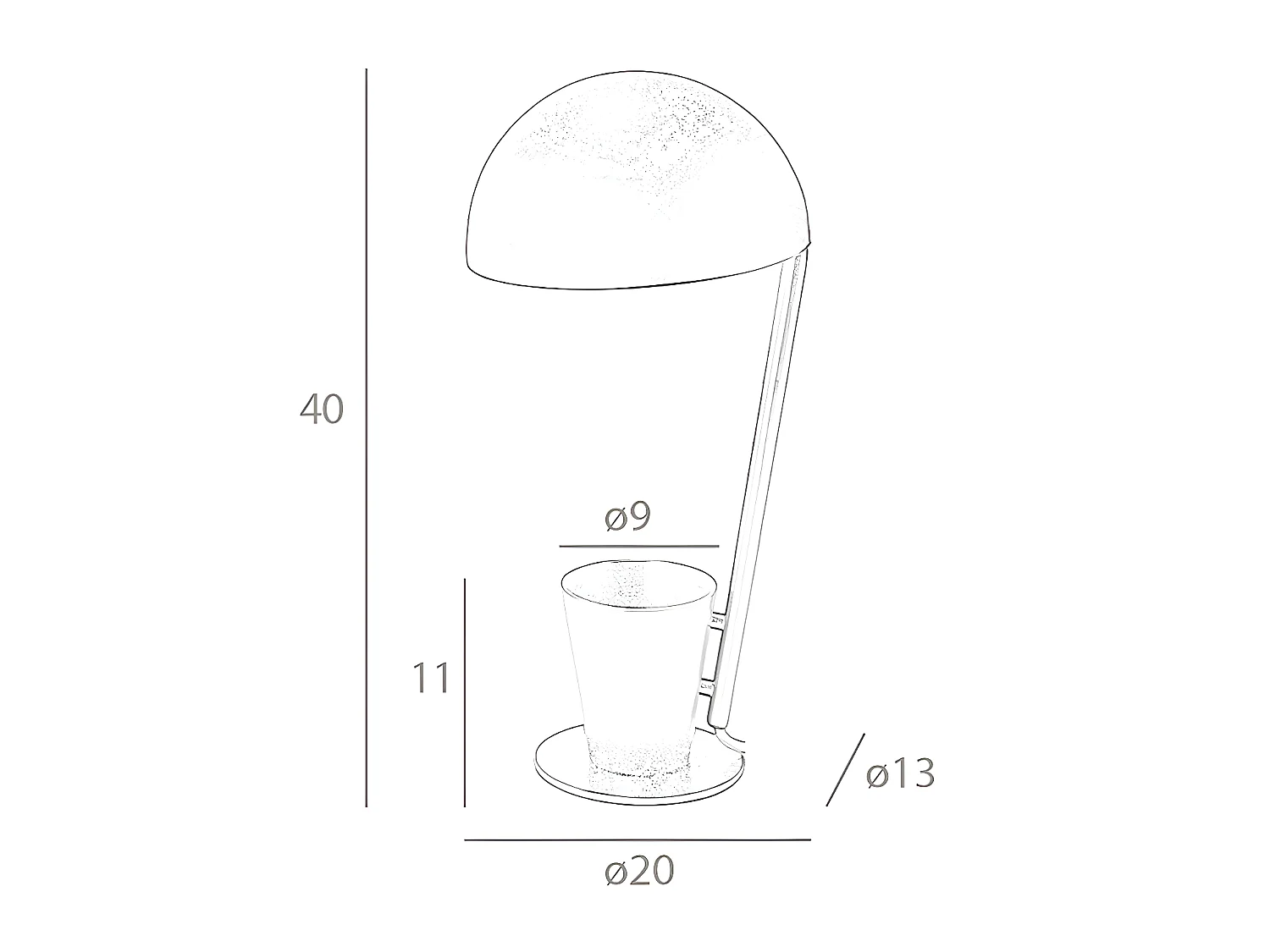 Tafellamp in wit staal 8053 ANGEL CERDA