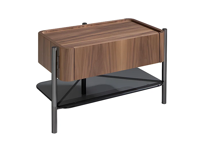 Comodino in legno impiallacciato noce   7138 ANGEL CERDA