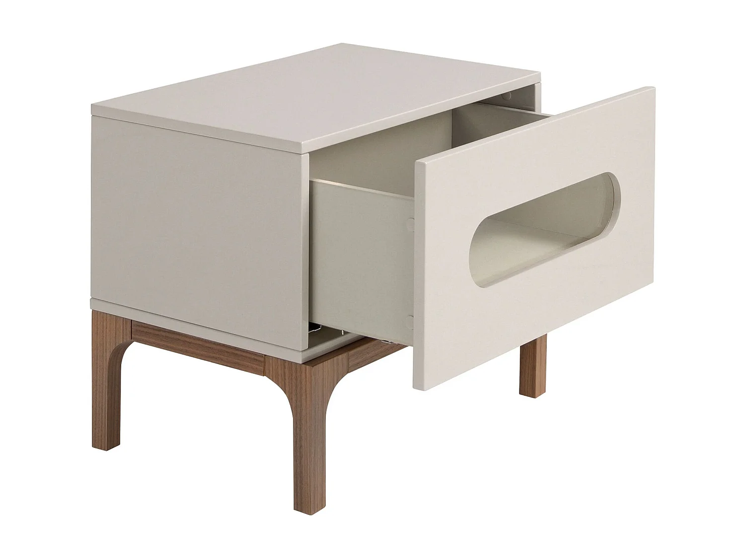 Table de chevet noyer et acier foncé 7138 ANGEL CERDA