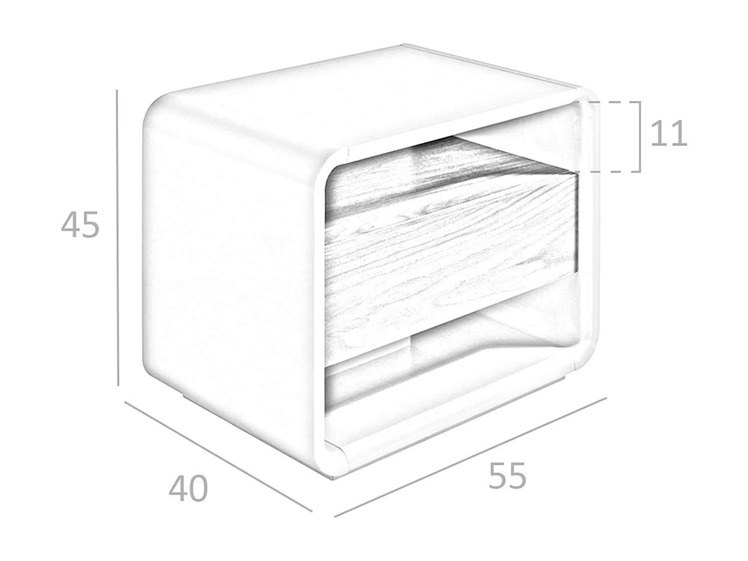Comodino noce e legno grigio 7134 ANGEL CERDA