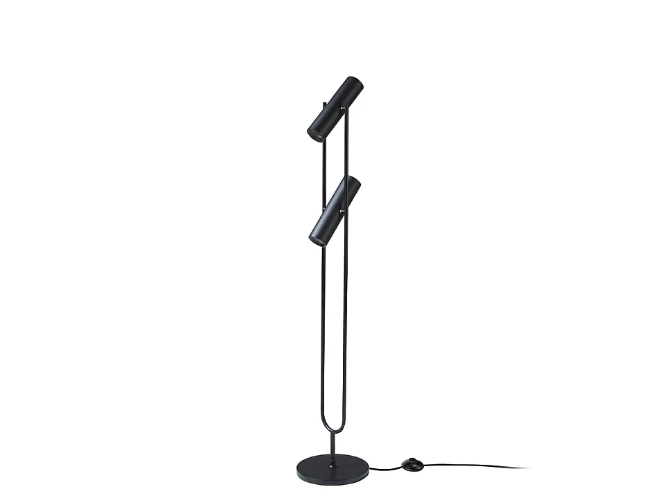 Candeeiro de pé em aço inoxidável preto 8060