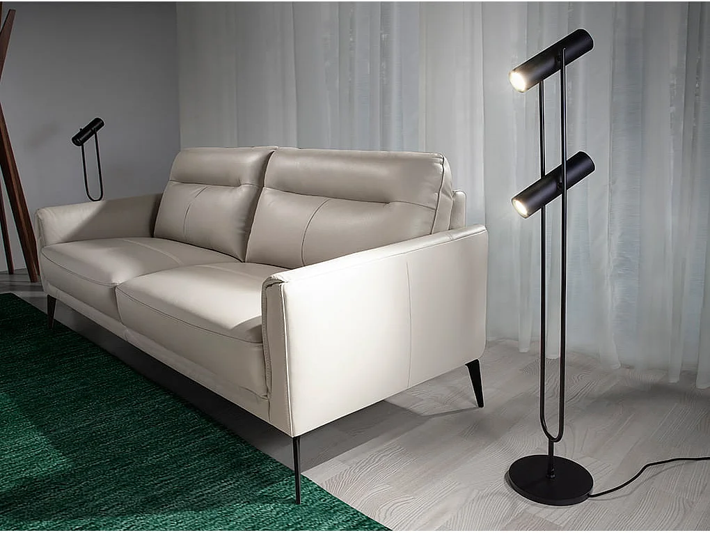 Candeeiro de pé em aço inoxidável preto 8060