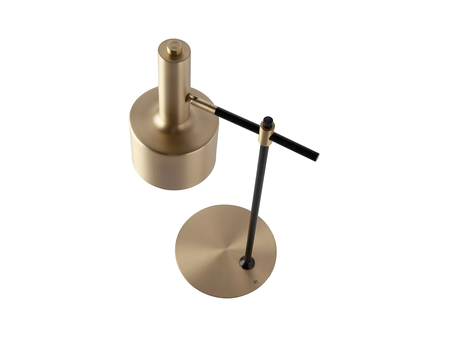 Lampadaire aluminium doré et acier noir