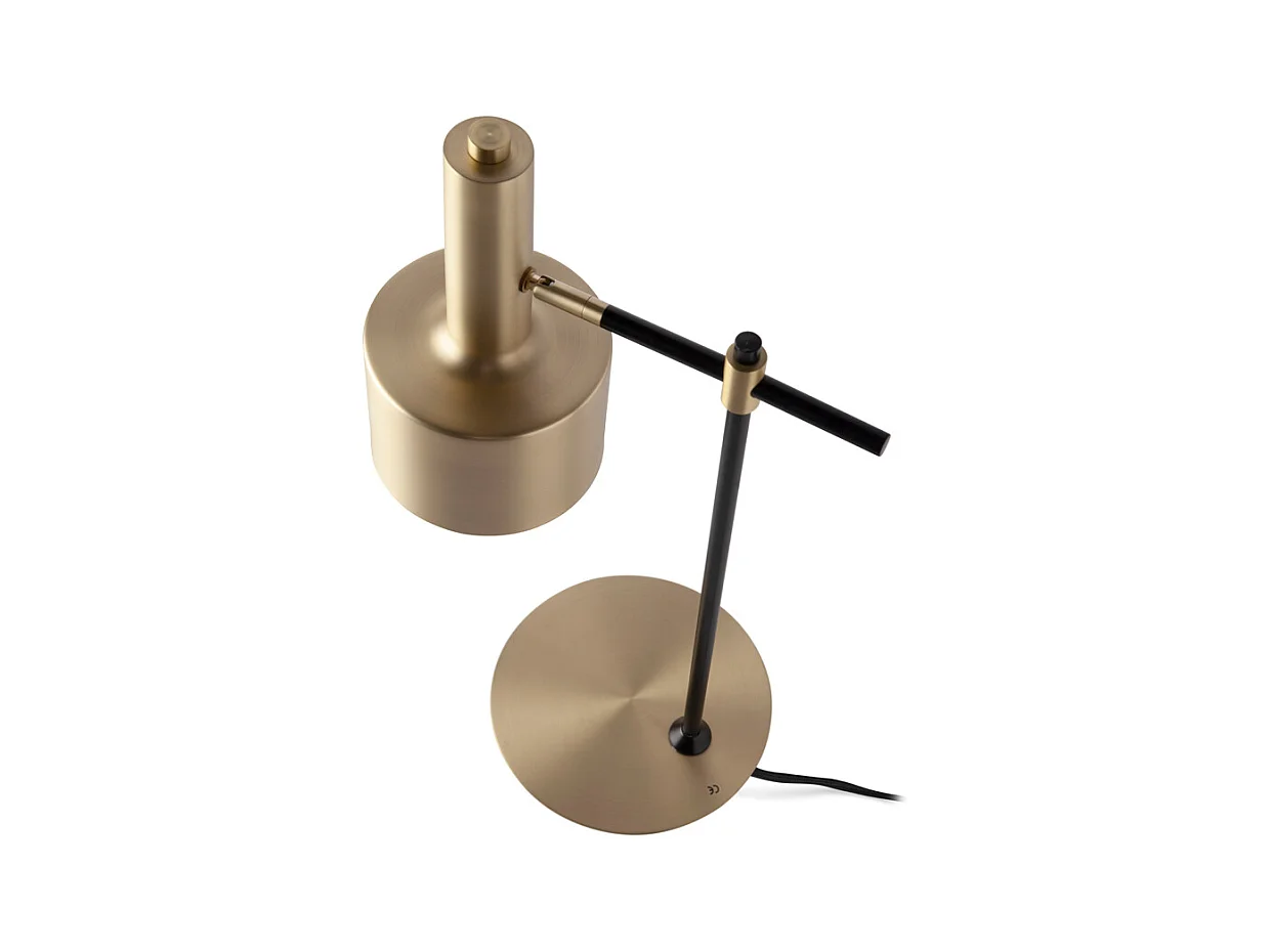 Lampadaire aluminium doré et acier noir