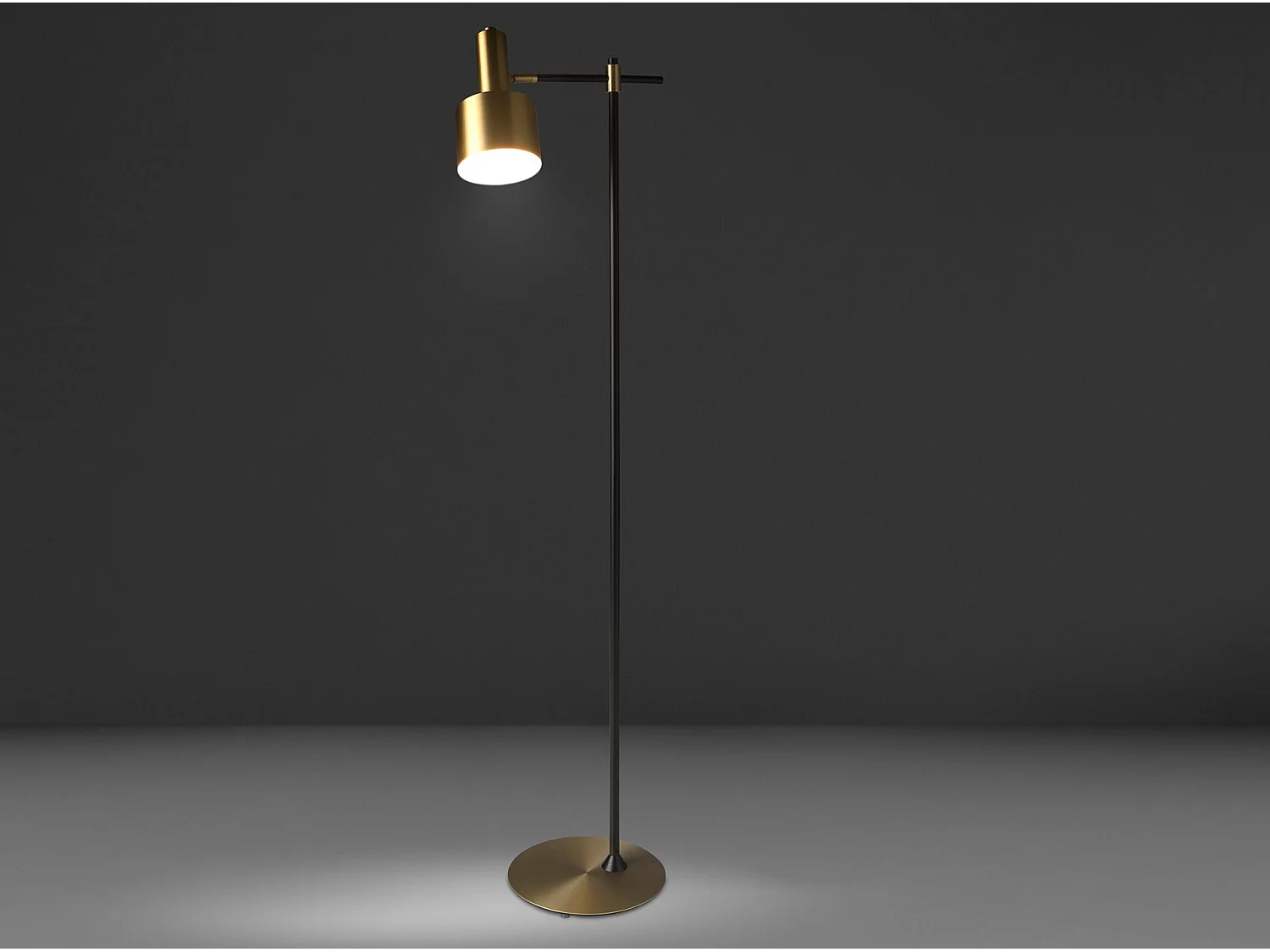 Lampadaire aluminium doré et acier noir 8069 ANGEL CERDA