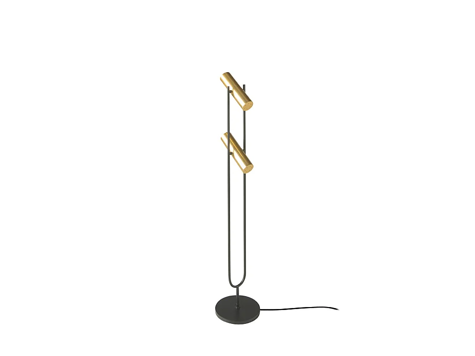 Candeeiro de pé em aço preto e dourado 8059