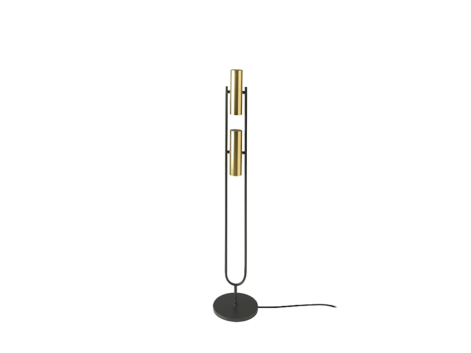 Candeeiro de pé em aço preto e dourado 8059