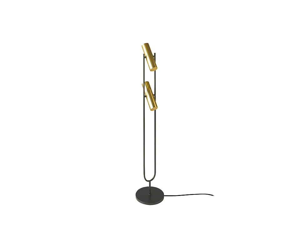 Candeeiro de pé em aço preto e dourado 8059
