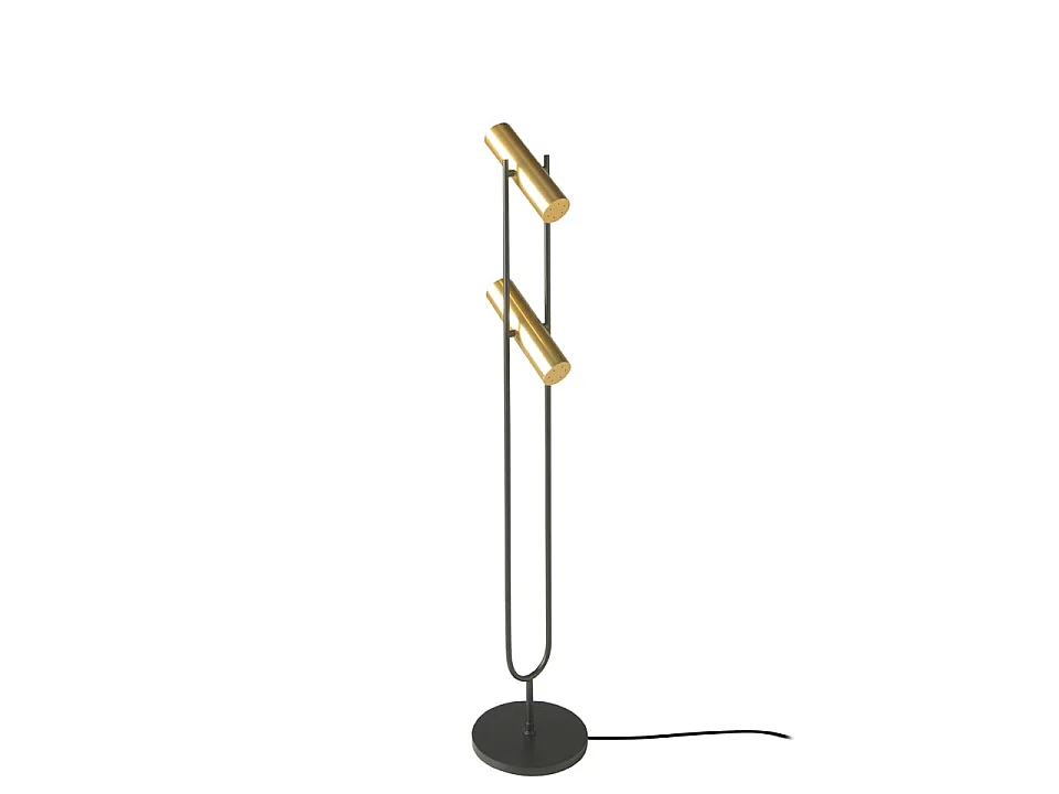 Vloerlamp staal zwart en goud 8059 ANGEL CERDA