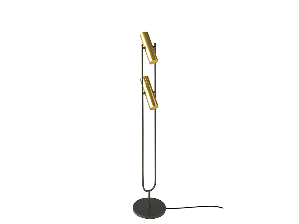 Vloerlamp staal zwart en goud 8059 ANGEL CERDA