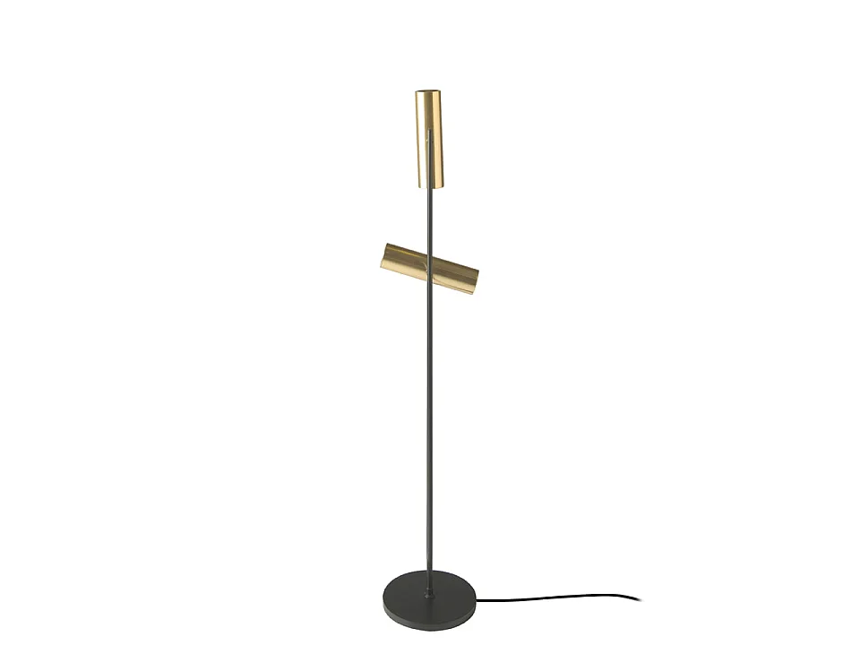 Vloerlamp staal zwart en goud 8059 ANGEL CERDA