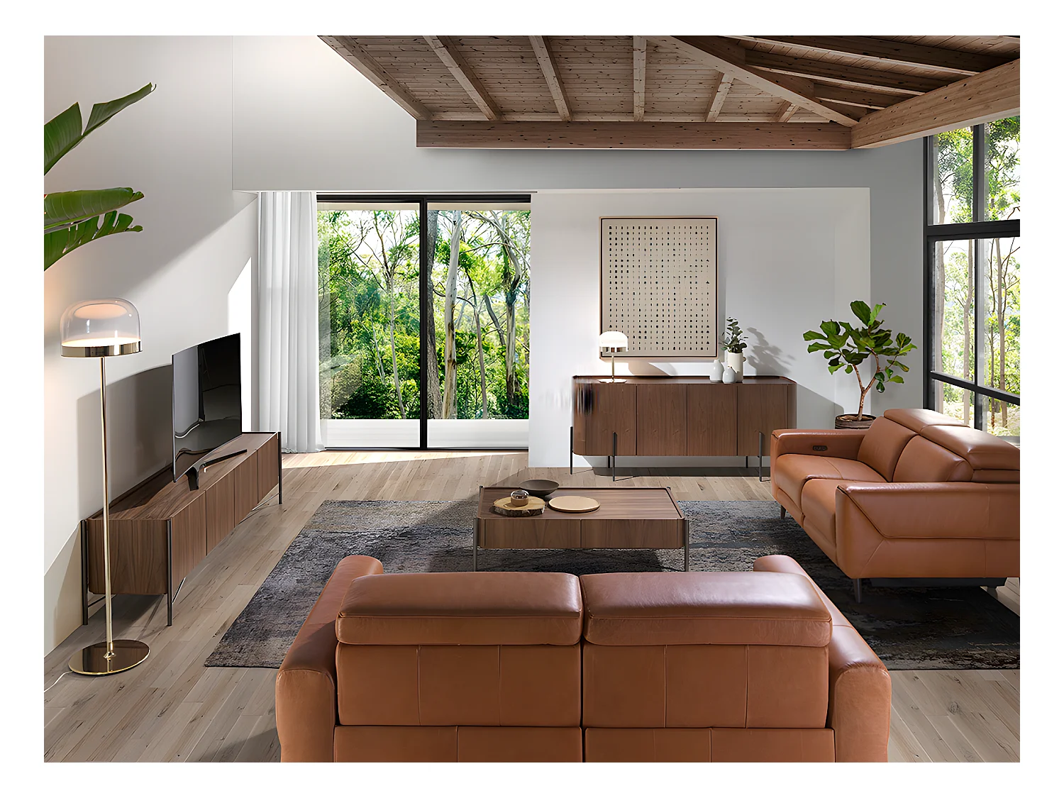 Lampadaire en doré et verre transparent 8067 ANGEL CERDA