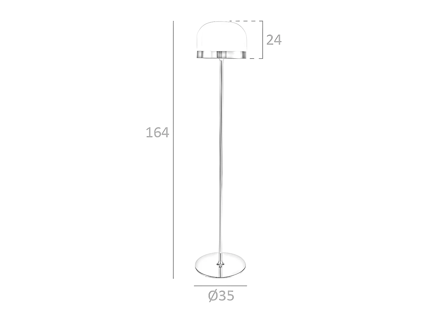 Lampadaire en doré et verre transparent 8067 ANGEL CERDA